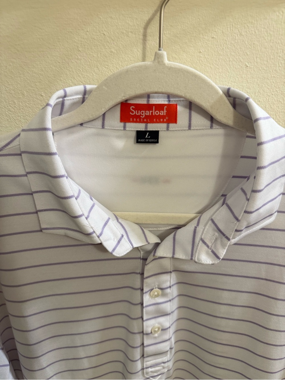 Sugarloaf Men’s White Striped Golf Polo - Picture 4 of 5